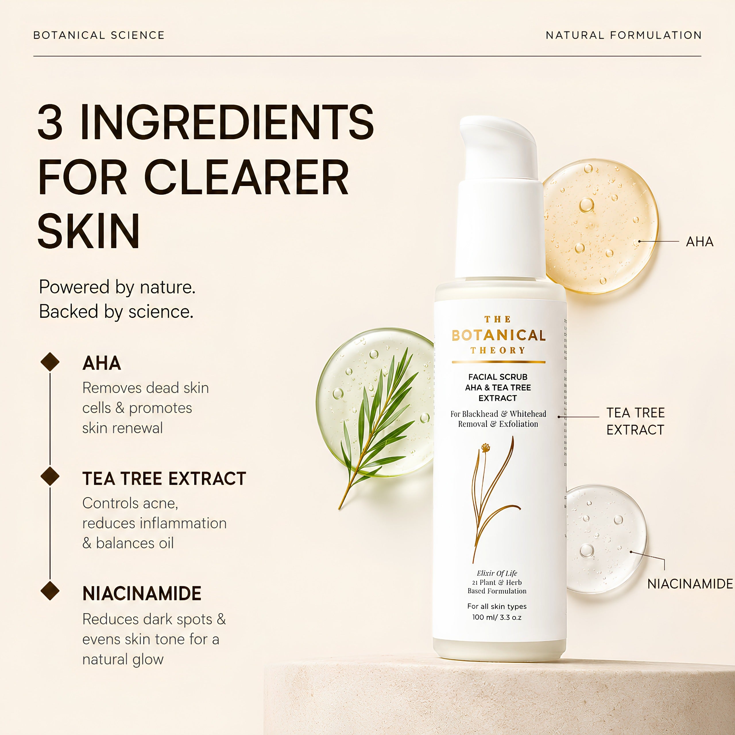 Facial Scrub AHA &  Tea Tree Extract