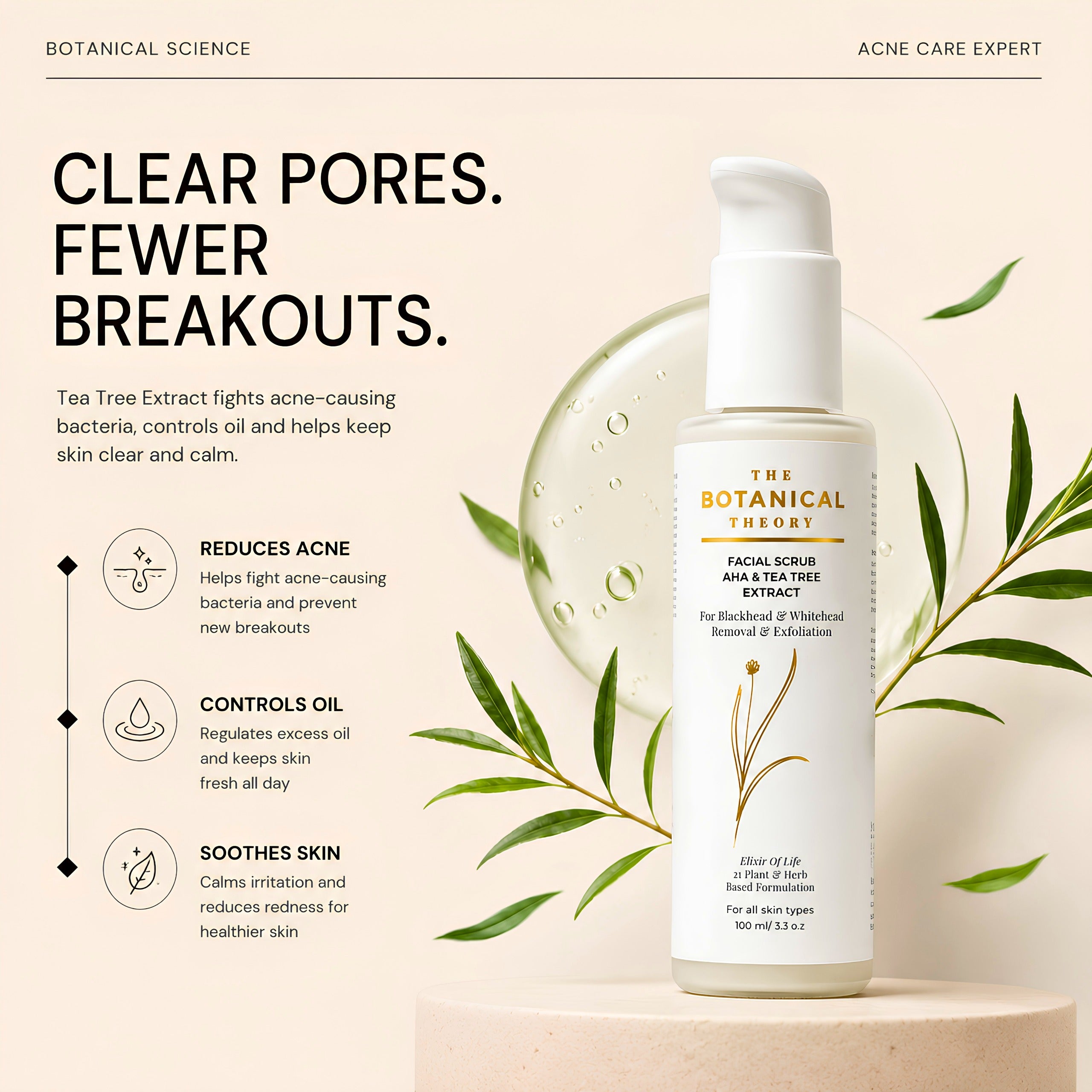 Facial Scrub AHA &  Tea Tree Extract